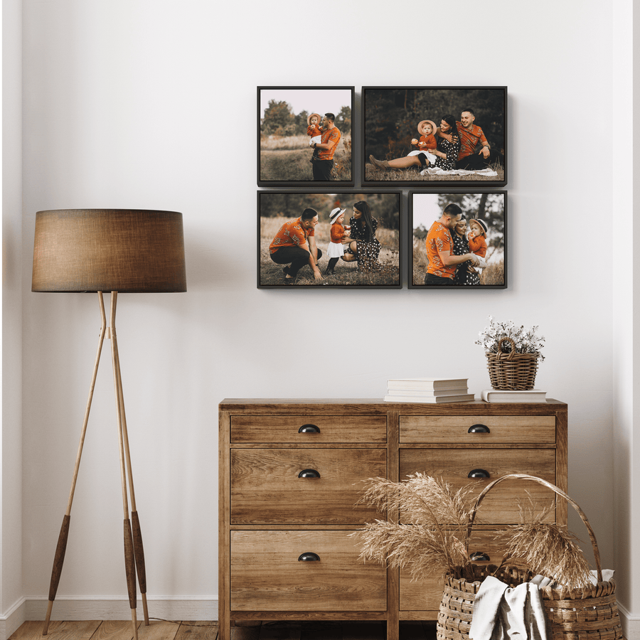 Daisy Floating Frame Set of 4 – foto op hout – Memory Block NL