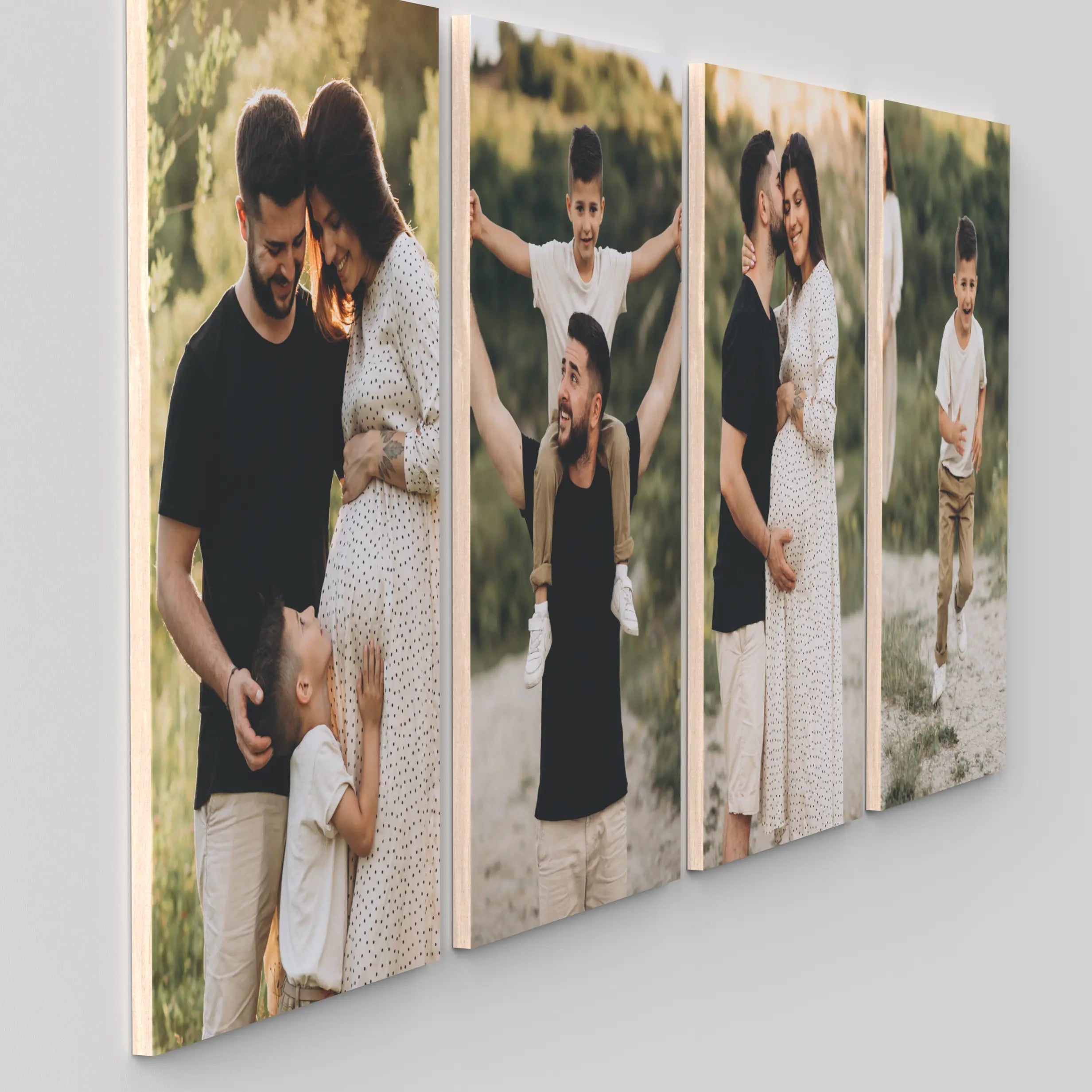 Ella set of 4 – foto op hout – Memory Block NL