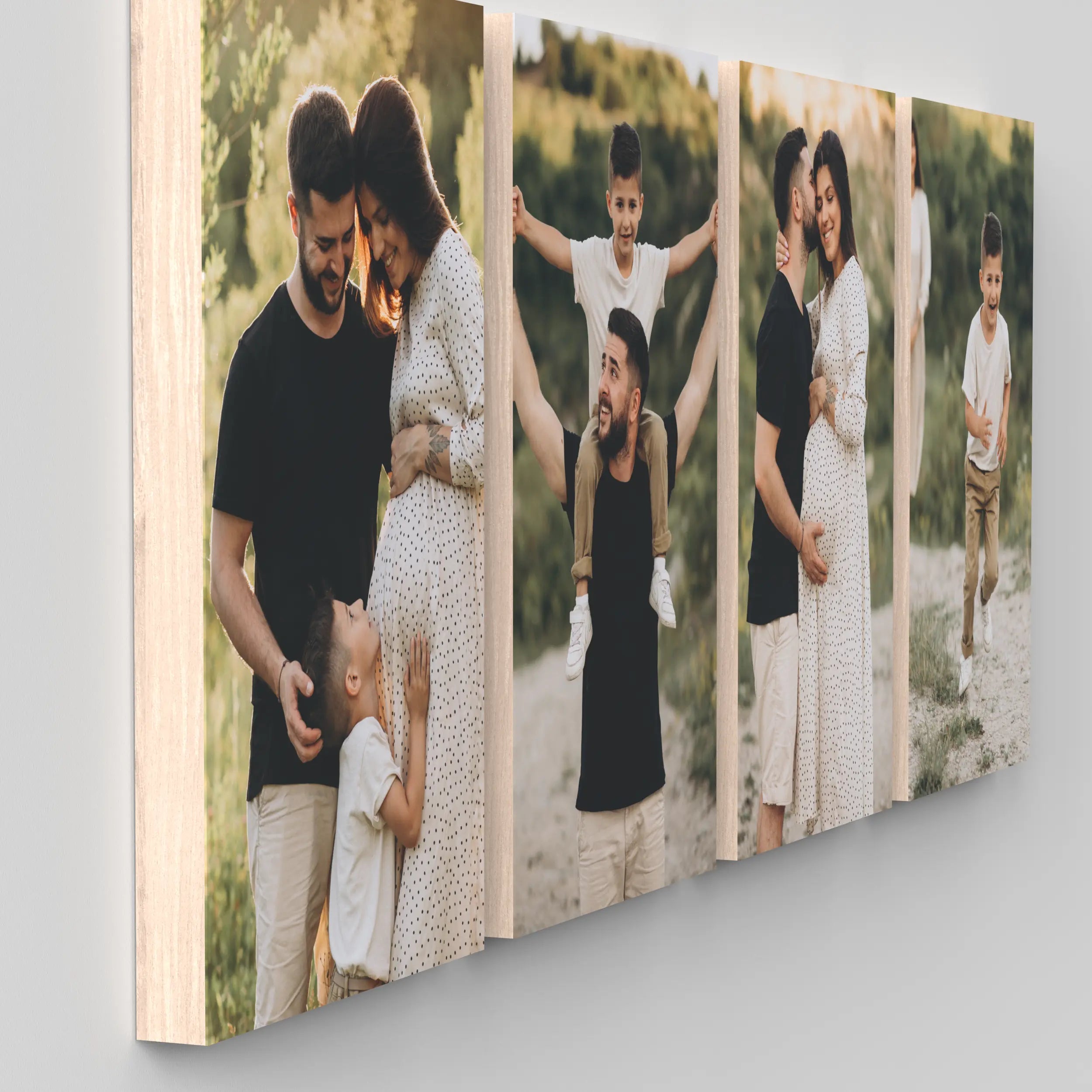 Ella set of 4 – foto op hout – Memory Block NL