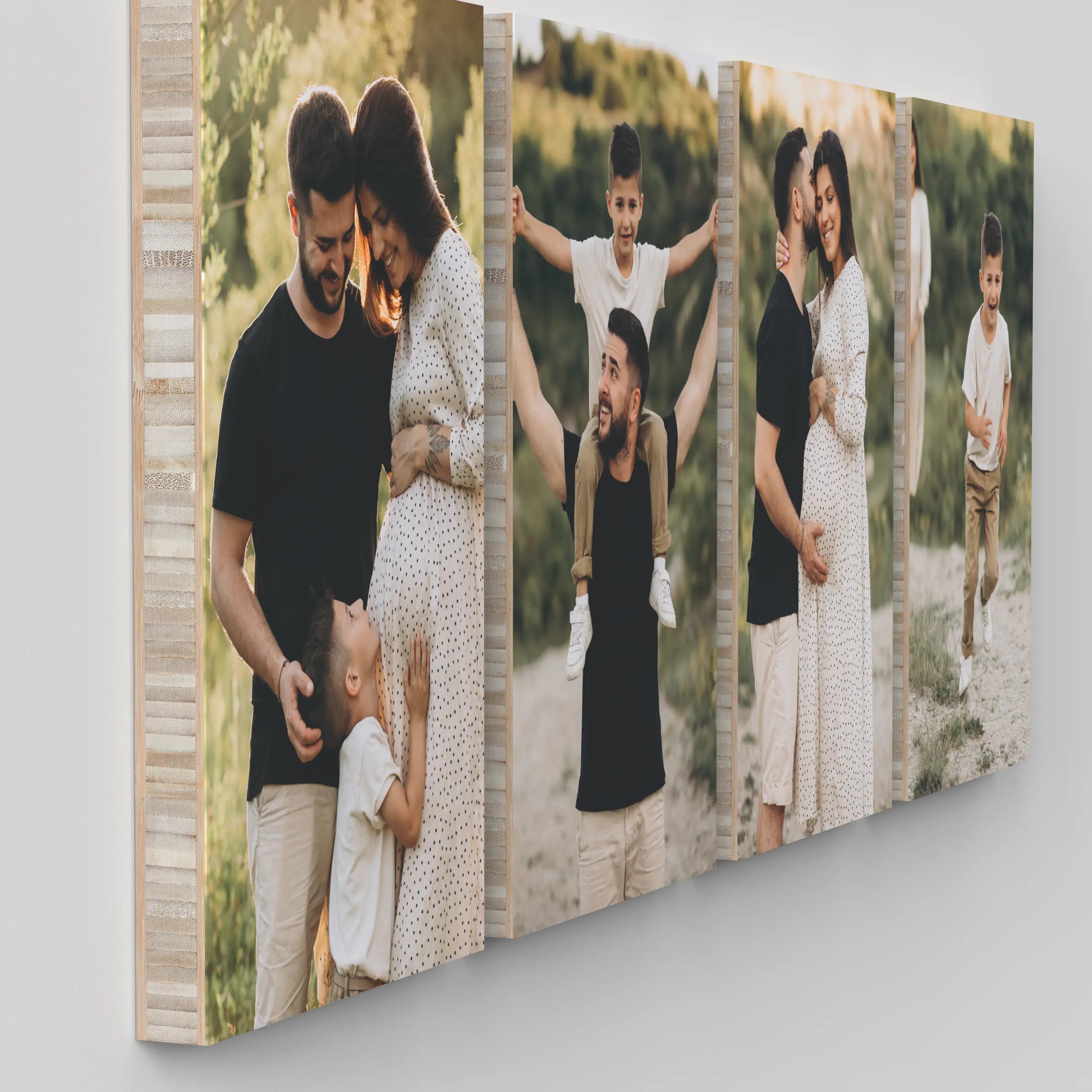 Ella set of 4 – foto op hout – Memory Block NL