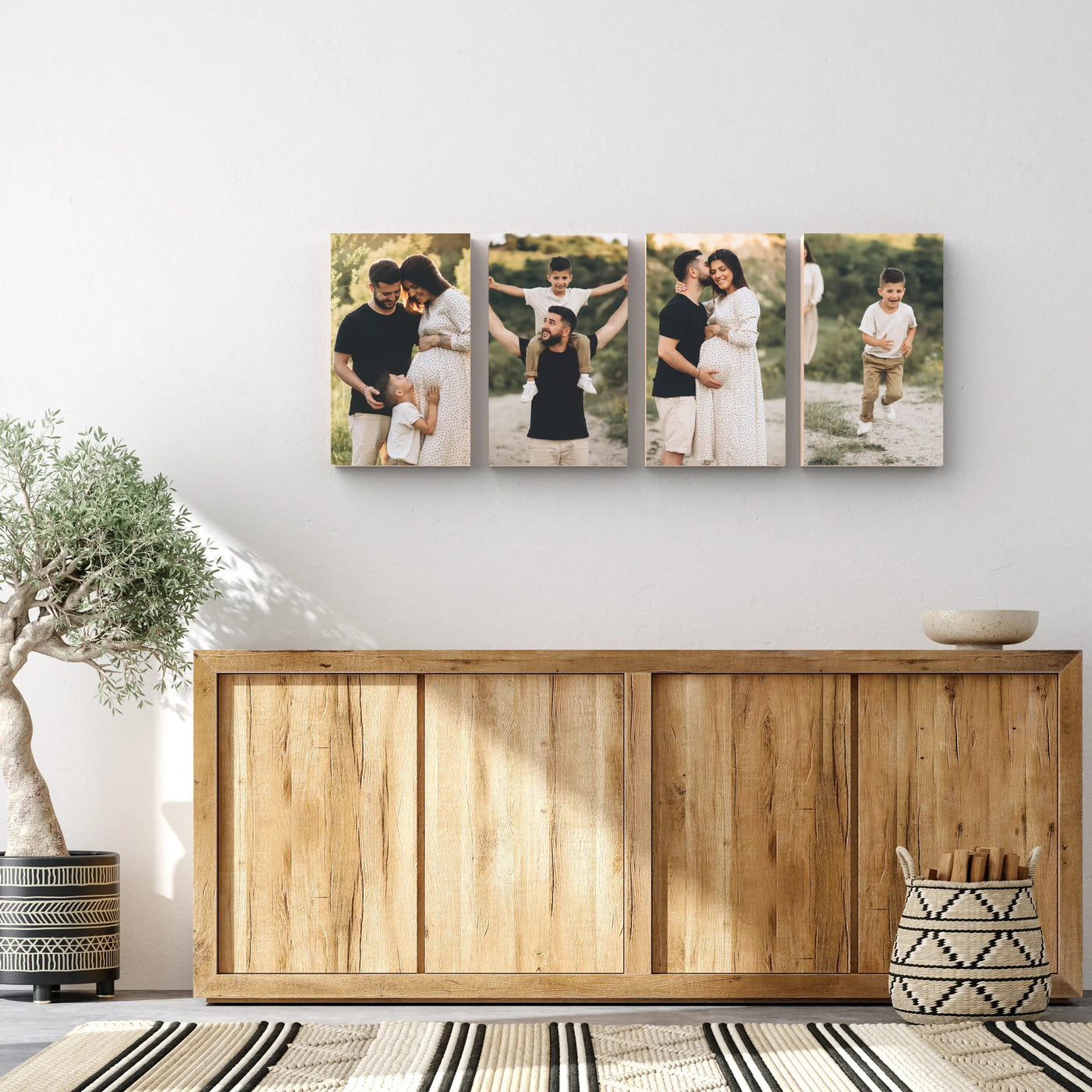 Ella set of 4 – foto op hout – Memory Block NL