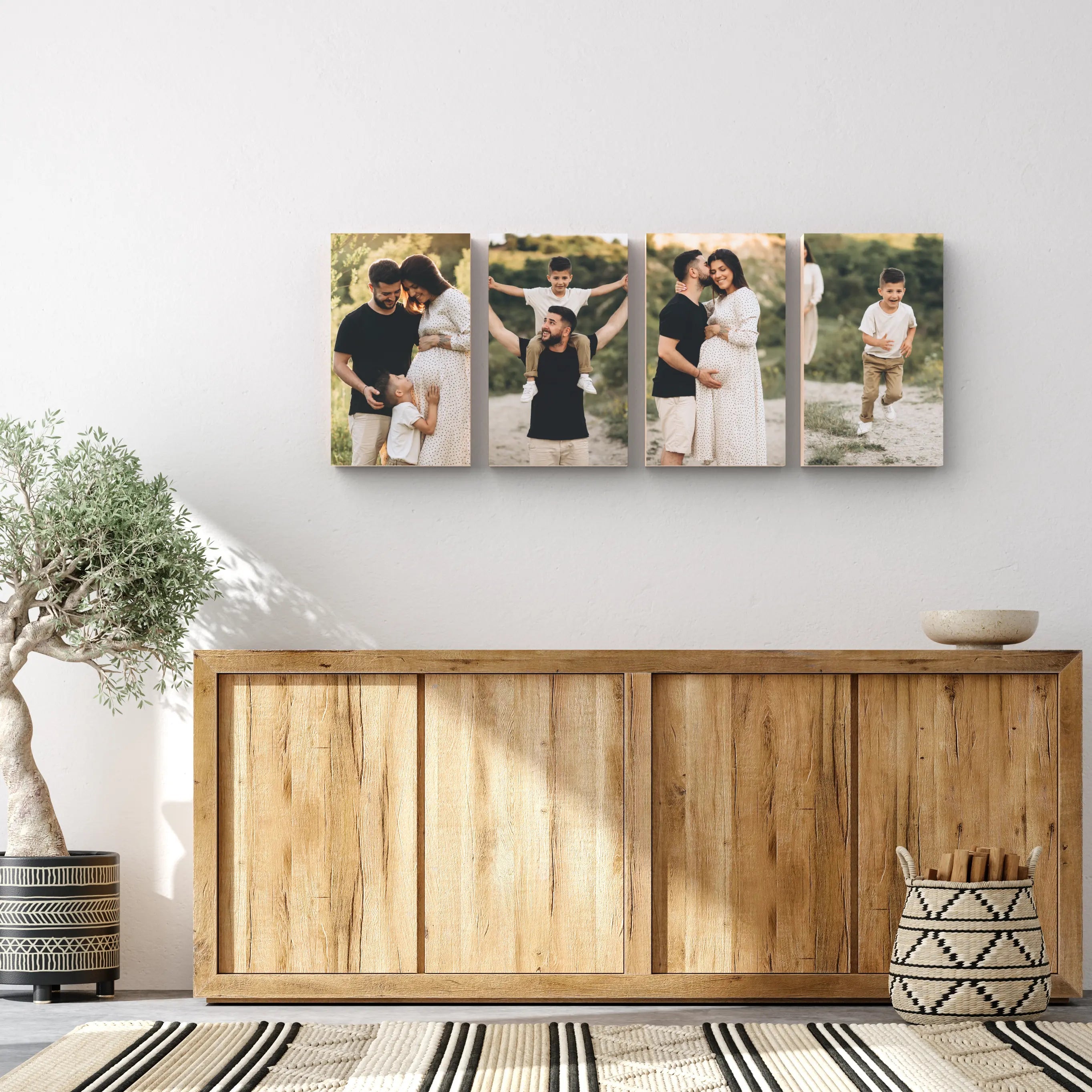 Ella set of 4 – foto op hout – Memory Block NL
