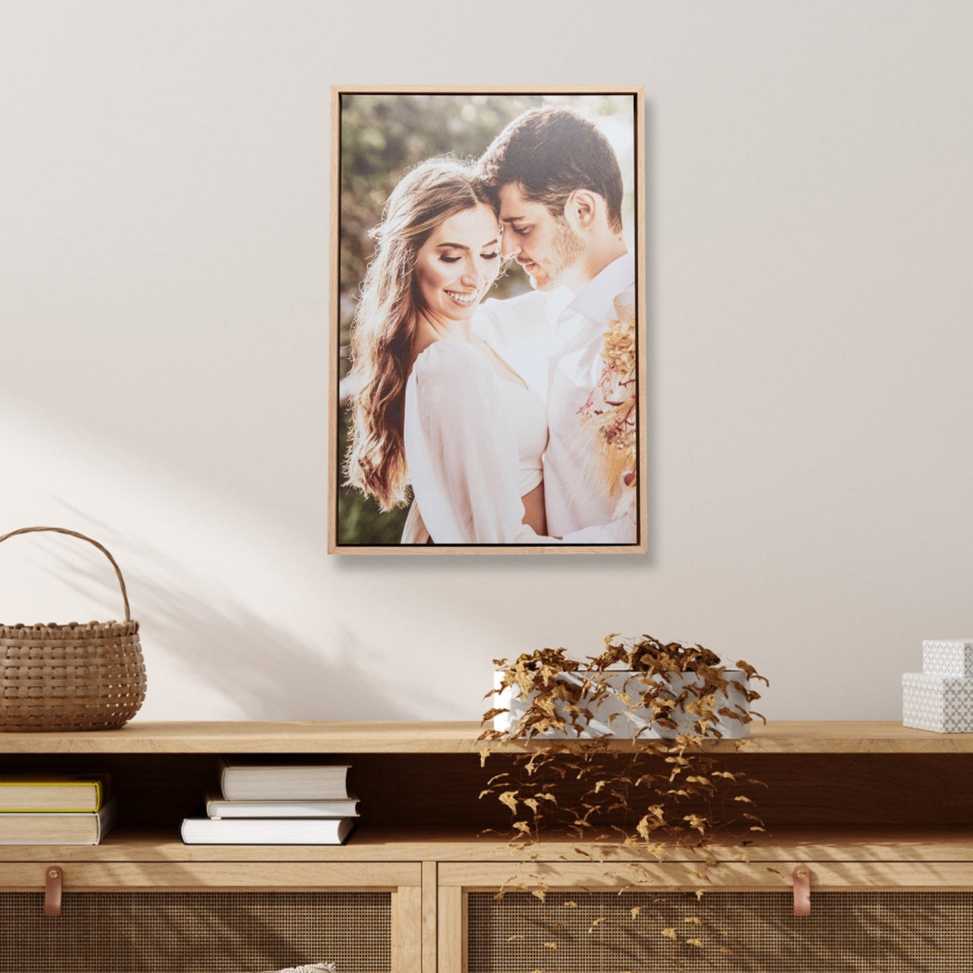 Floating Frame Rectangle – foto op hout – Memory Block NL