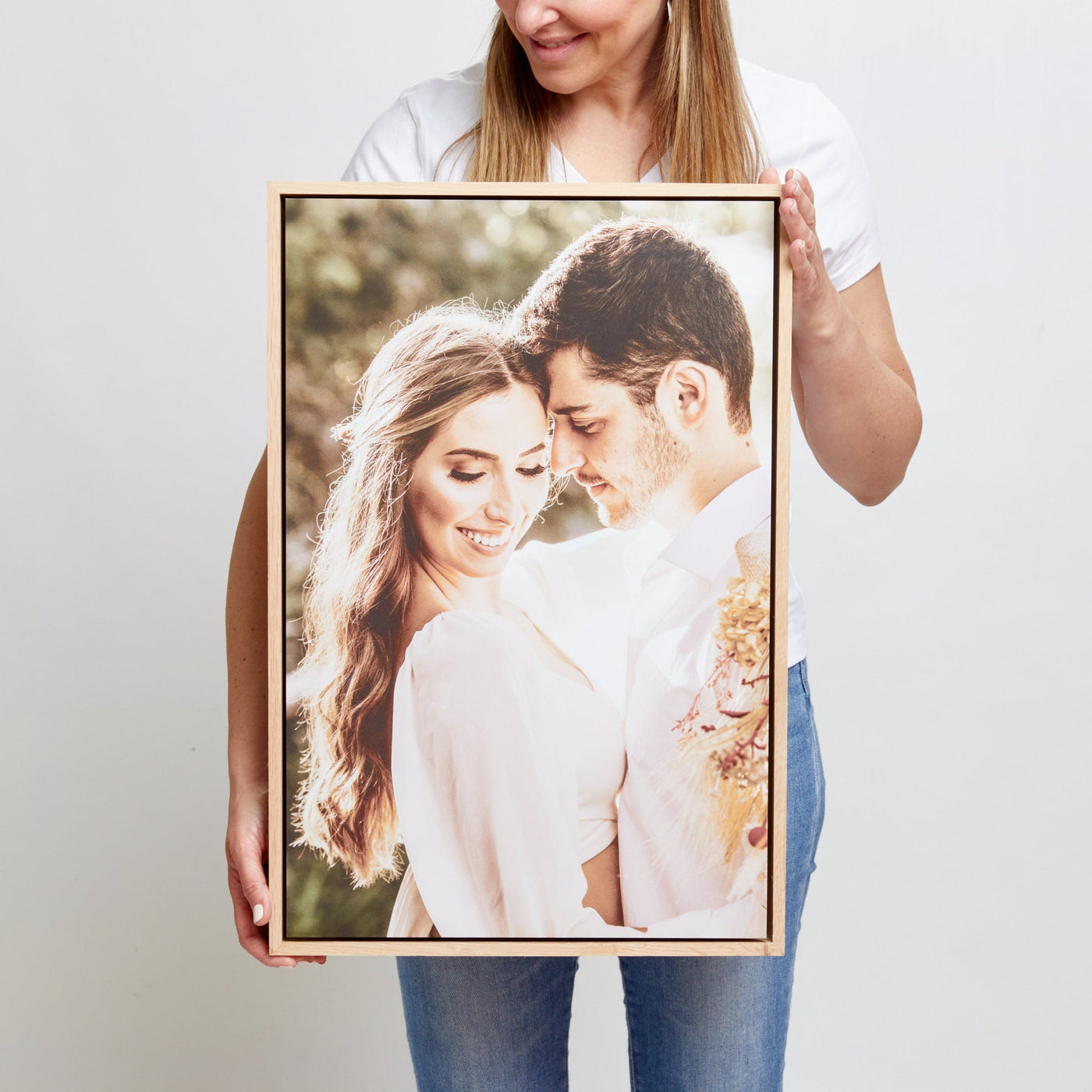 Floating Frame Rectangle – foto op hout – Memory Block NL