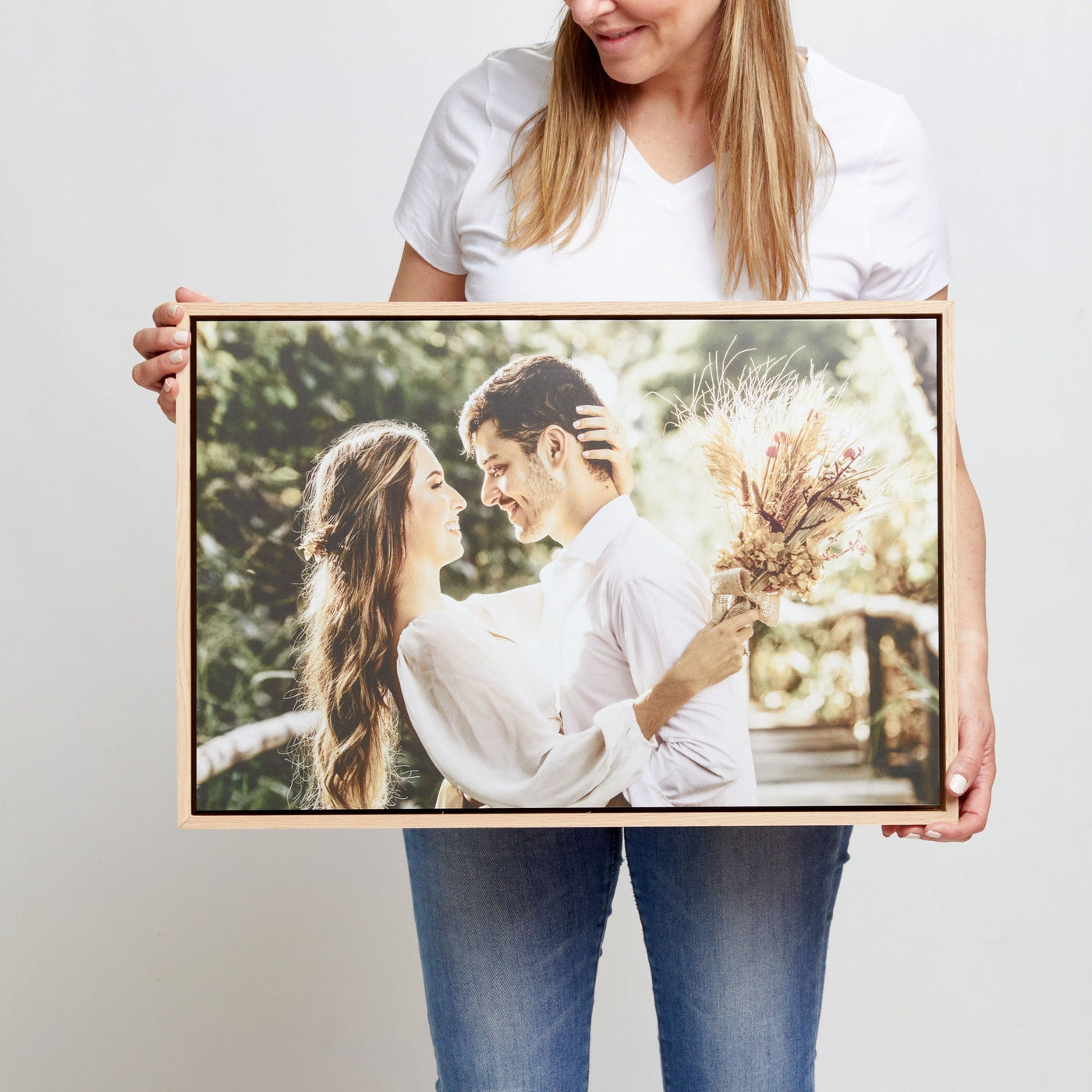 Floating Frame Rectangle – foto op hout – Memory Block NL