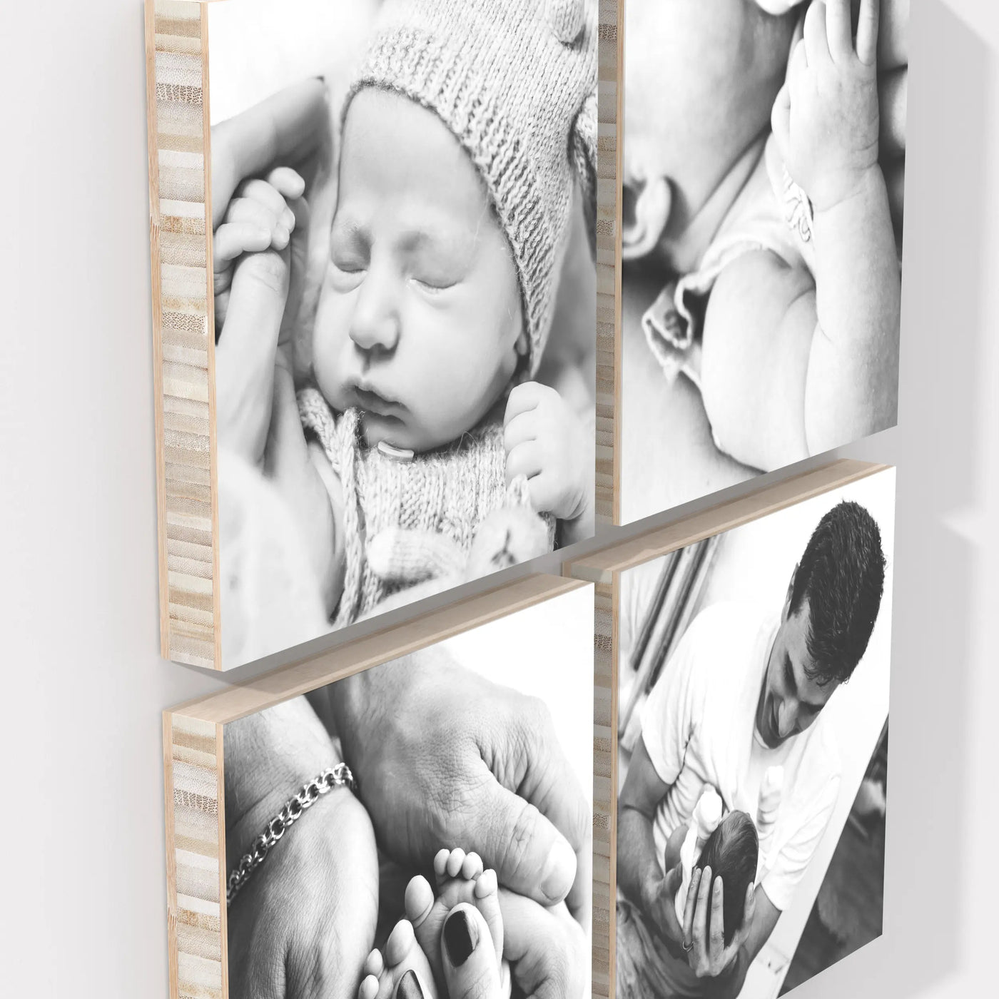Gaia set of 4 – foto op hout – Memory Block NL