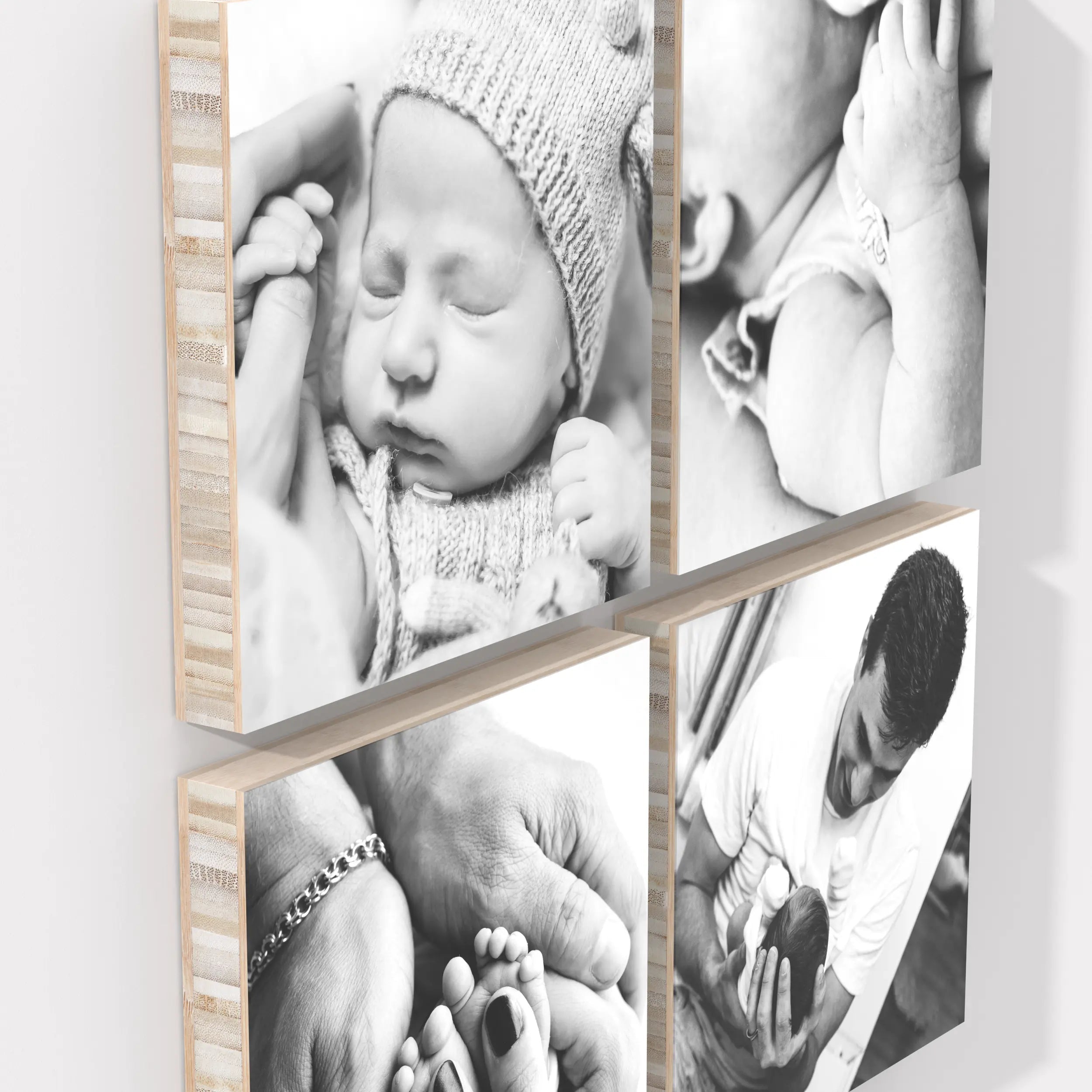 Gaia set of 4 – foto op hout – Memory Block NL