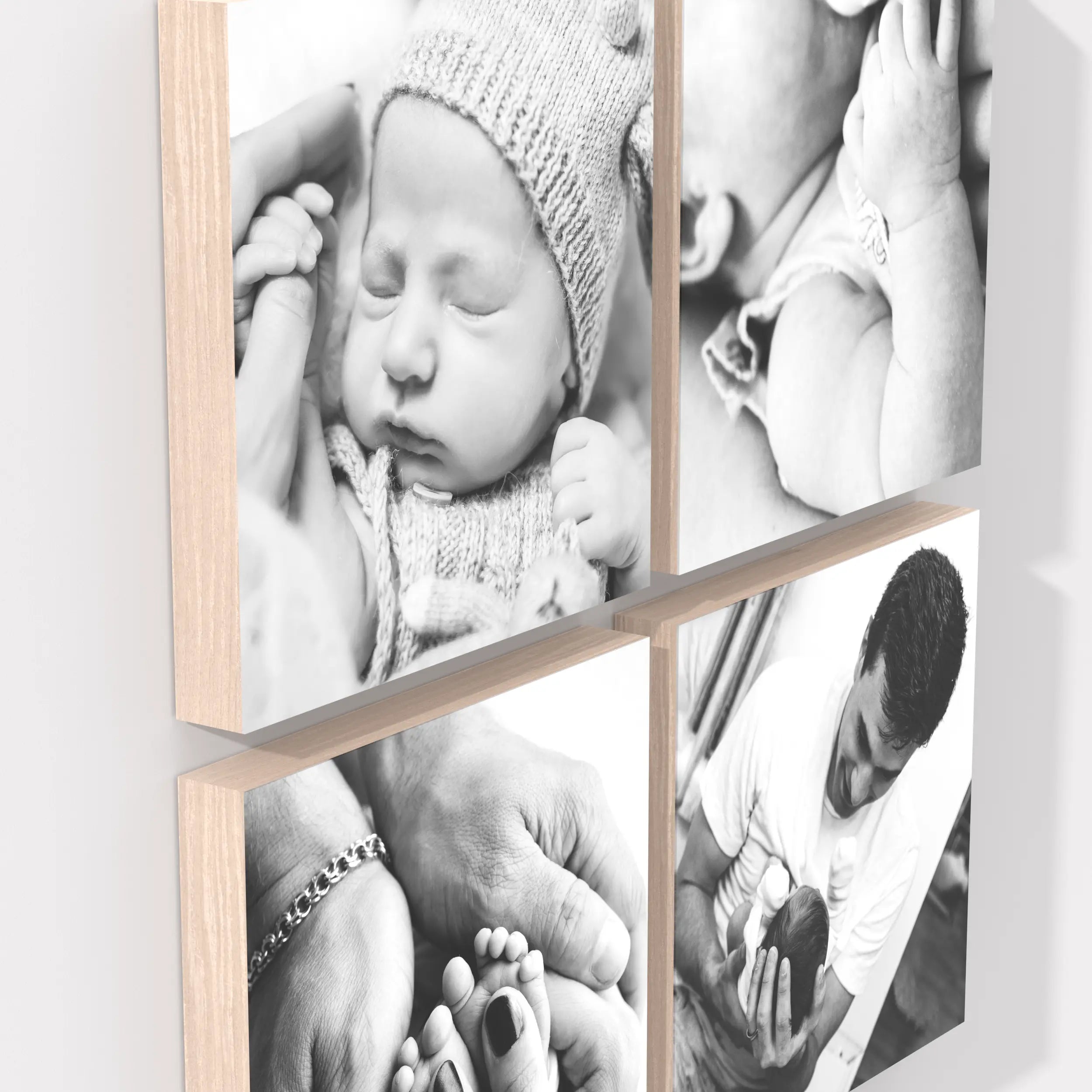 Gaia set of 4 – foto op hout – Memory Block NL