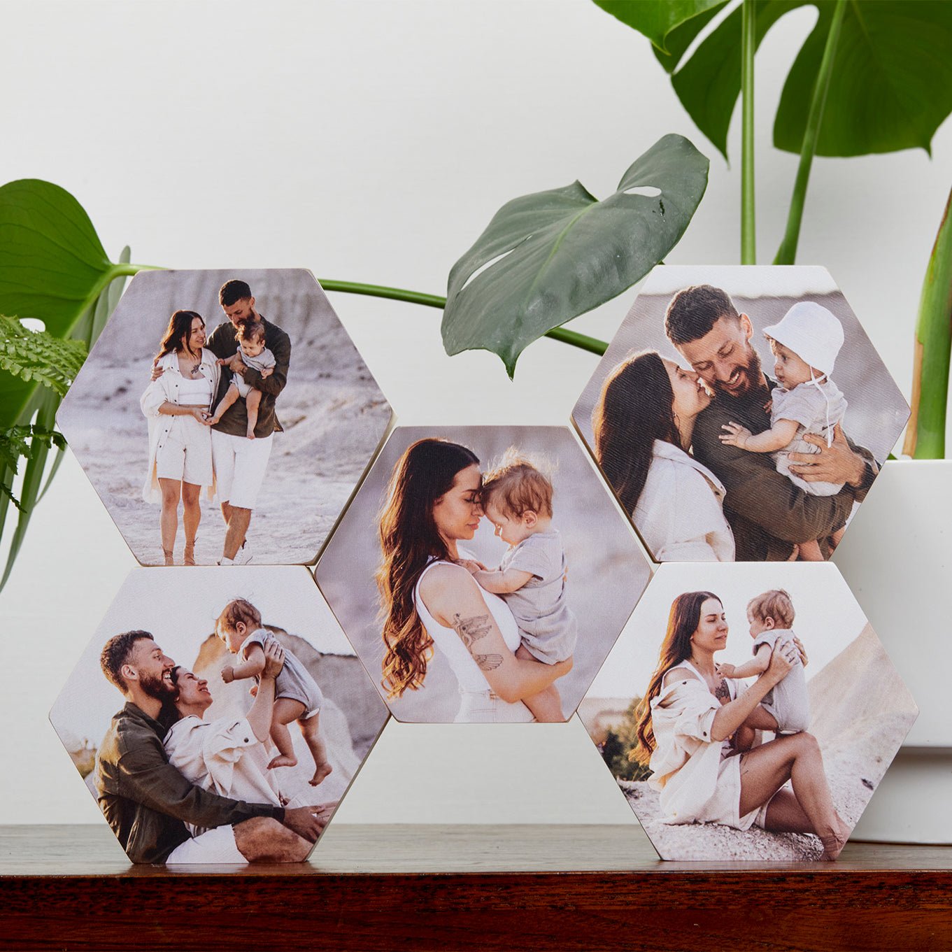 Hexagon – foto op hout – Memory Block NL