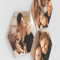 Hexagon – foto op hout – Memory Block NL