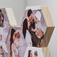 Hexagon – foto op hout – Memory Block NL