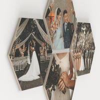 Hexagon – foto op hout – Memory Block NL