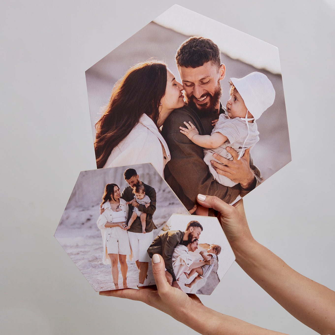 Hexagon – foto op hout – Memory Block NL