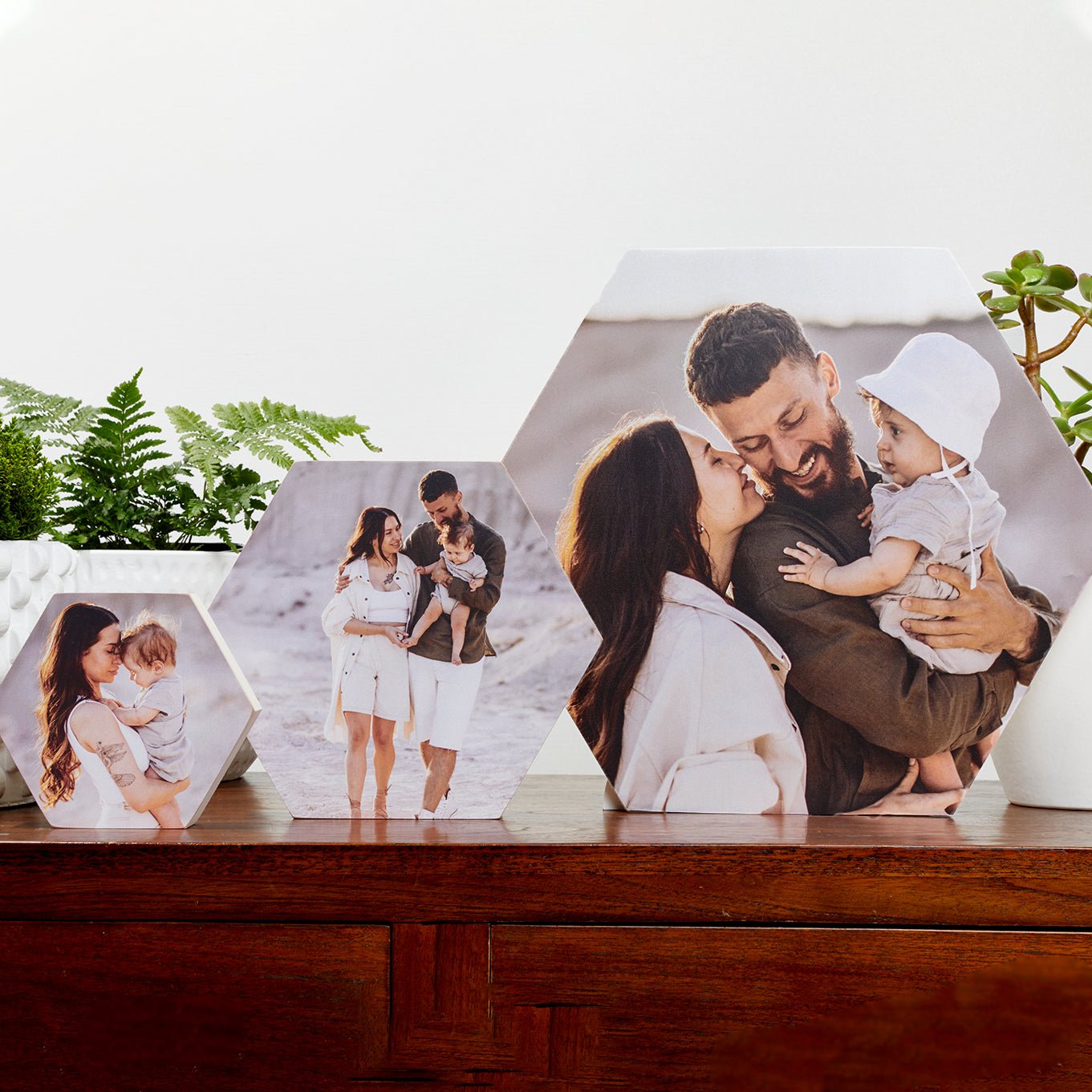 Hexagon – foto op hout – Memory Block NL