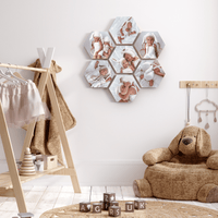 Hexagon – foto op hout – Memory Block NL