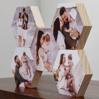 Hexagon Set of 5 – foto op hout – Memory Block NL