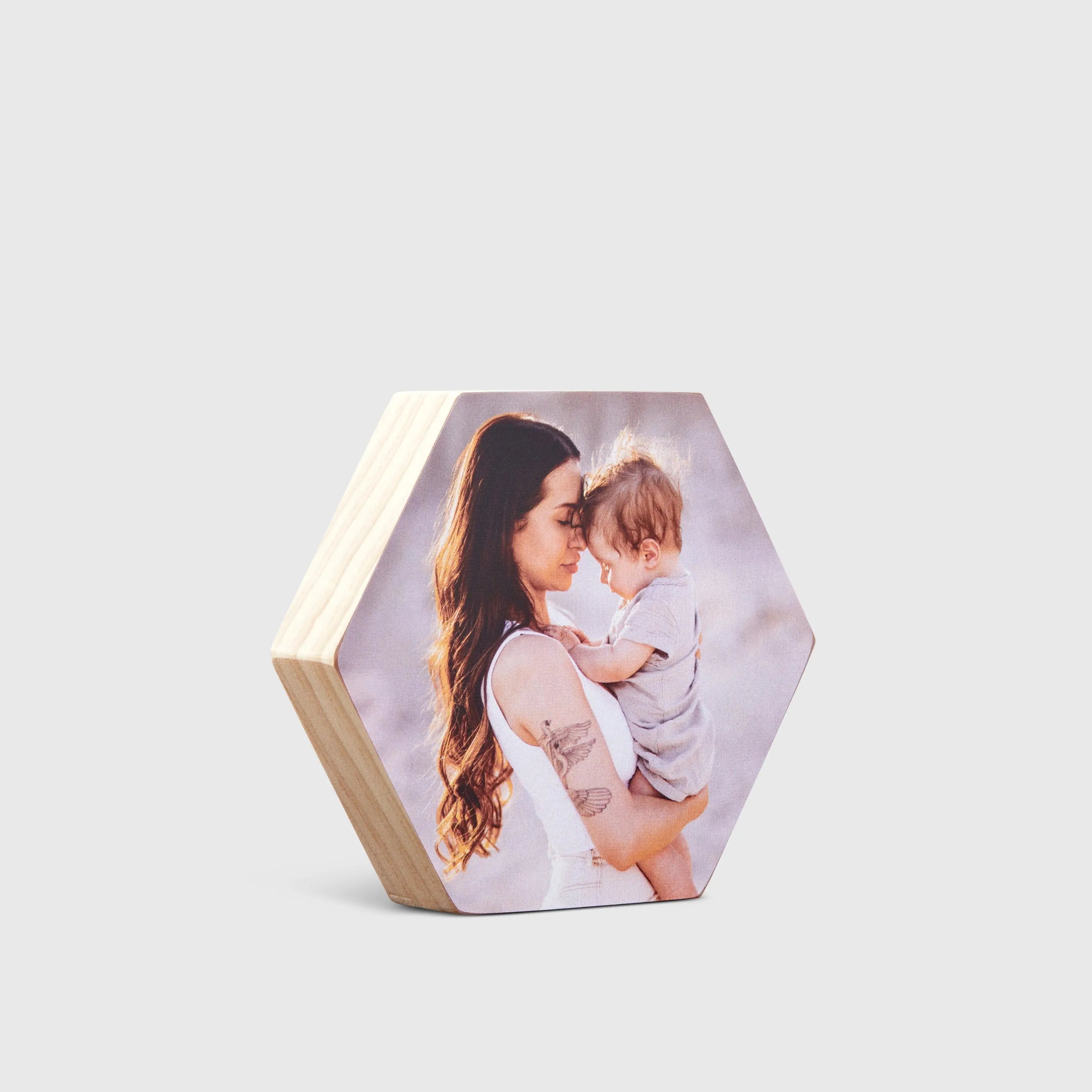 Hexagon Set of 5 – foto op hout – Memory Block NL