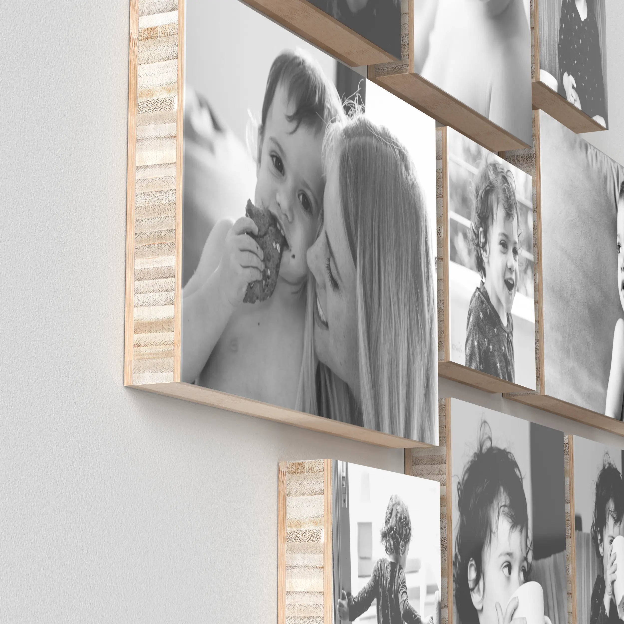 Malah set of 9 – foto op hout – Memory Block NL