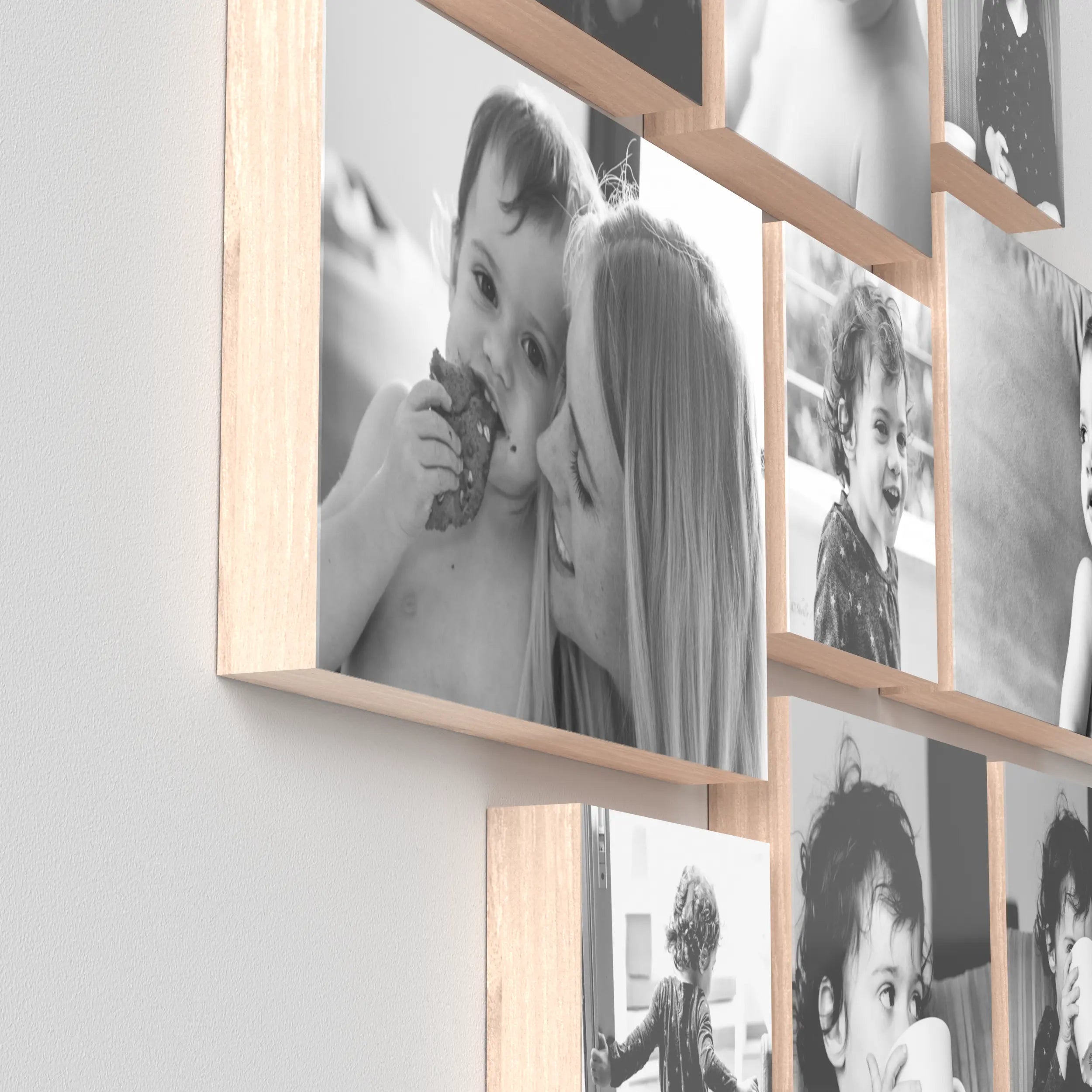 Malah set of 9 – foto op hout – Memory Block NL