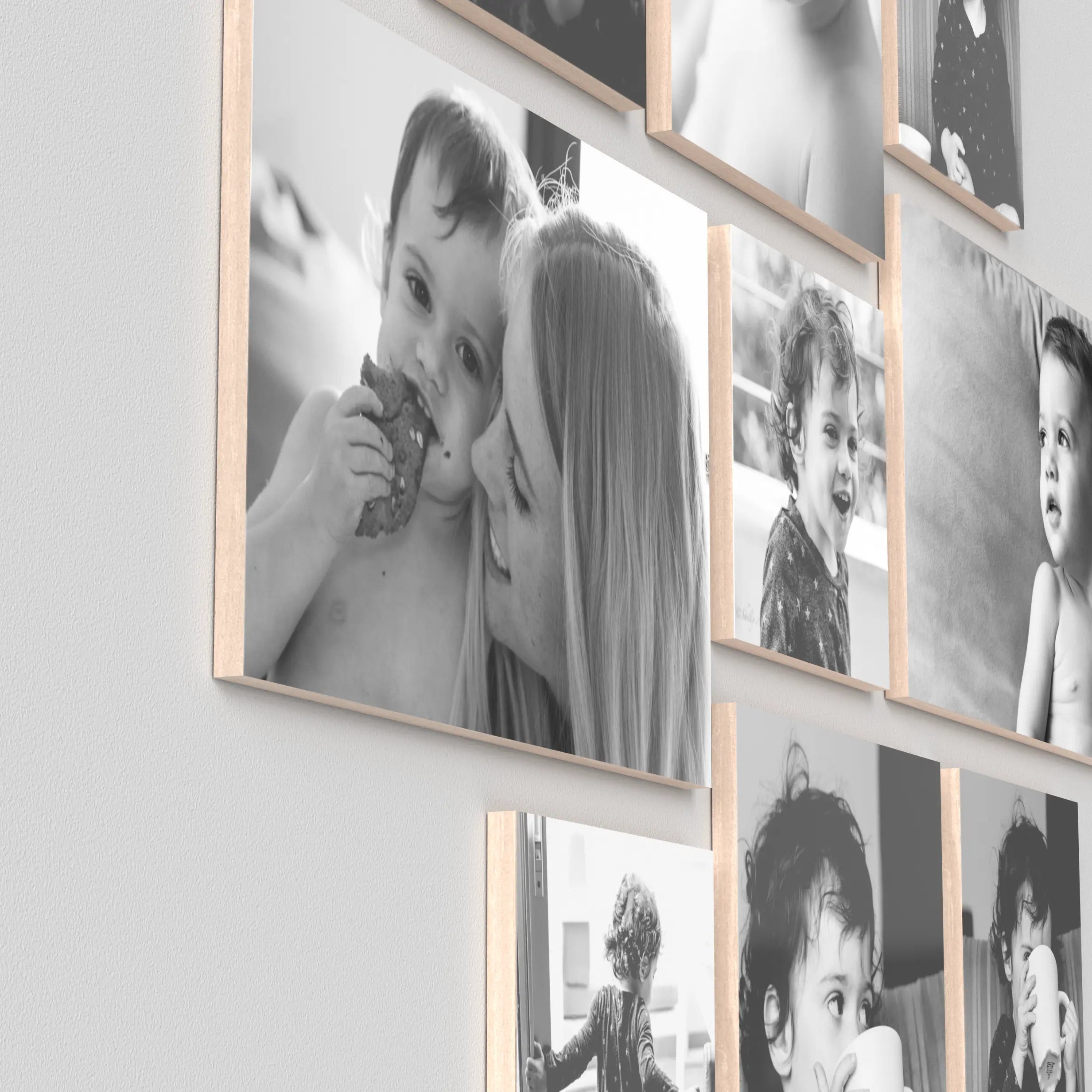 Malah set of 9 – foto op hout – Memory Block NL