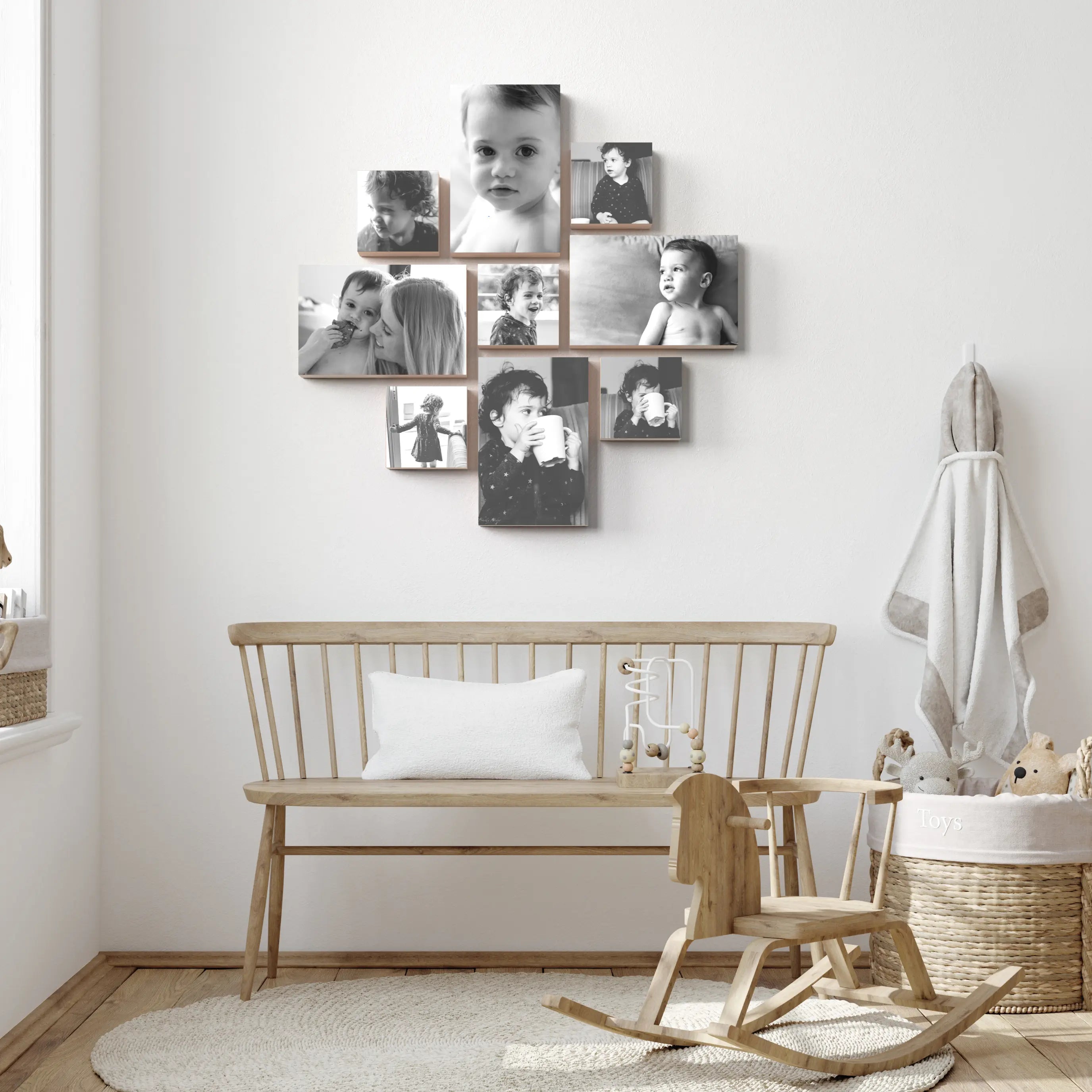 Malah set of 9 – foto op hout – Memory Block NL