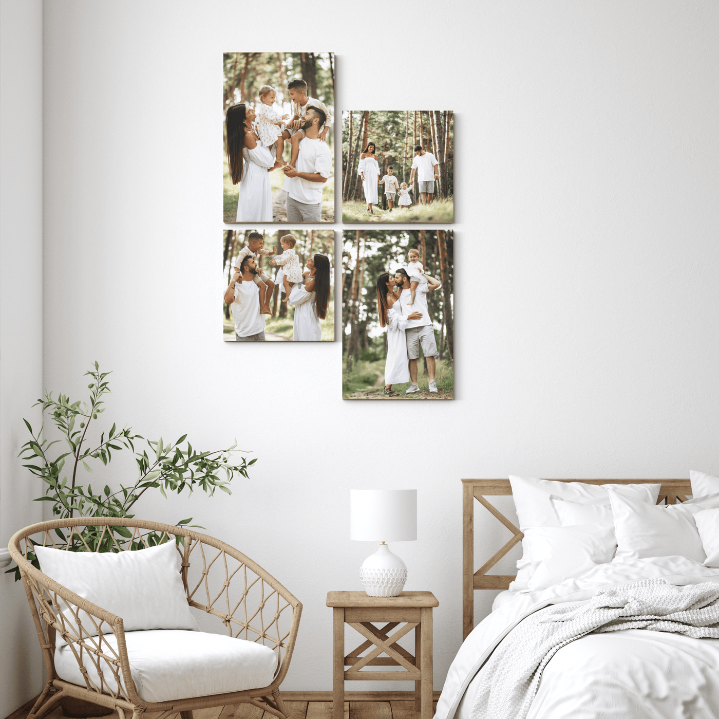 Orchid set of 4 – foto op hout – Memory Block NL