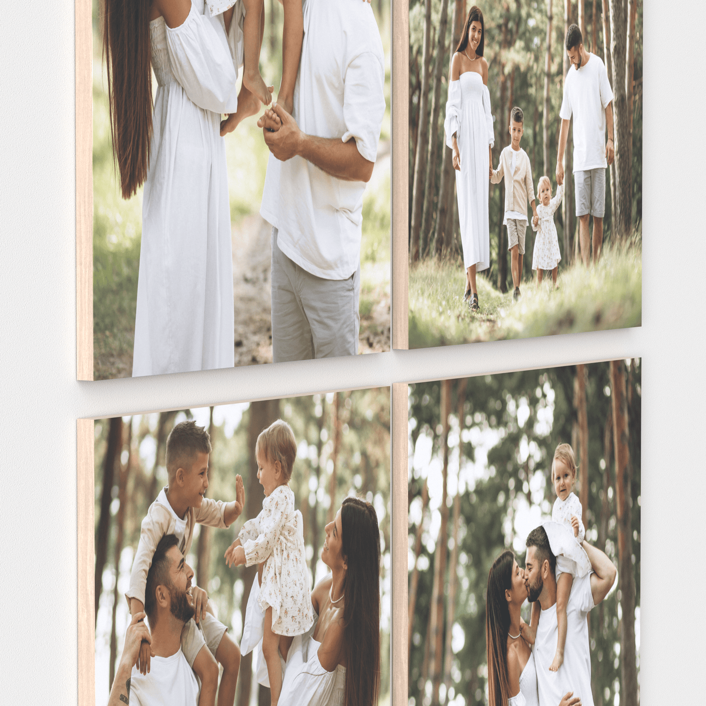 Orchid set of 4 – foto op hout – Memory Block NL
