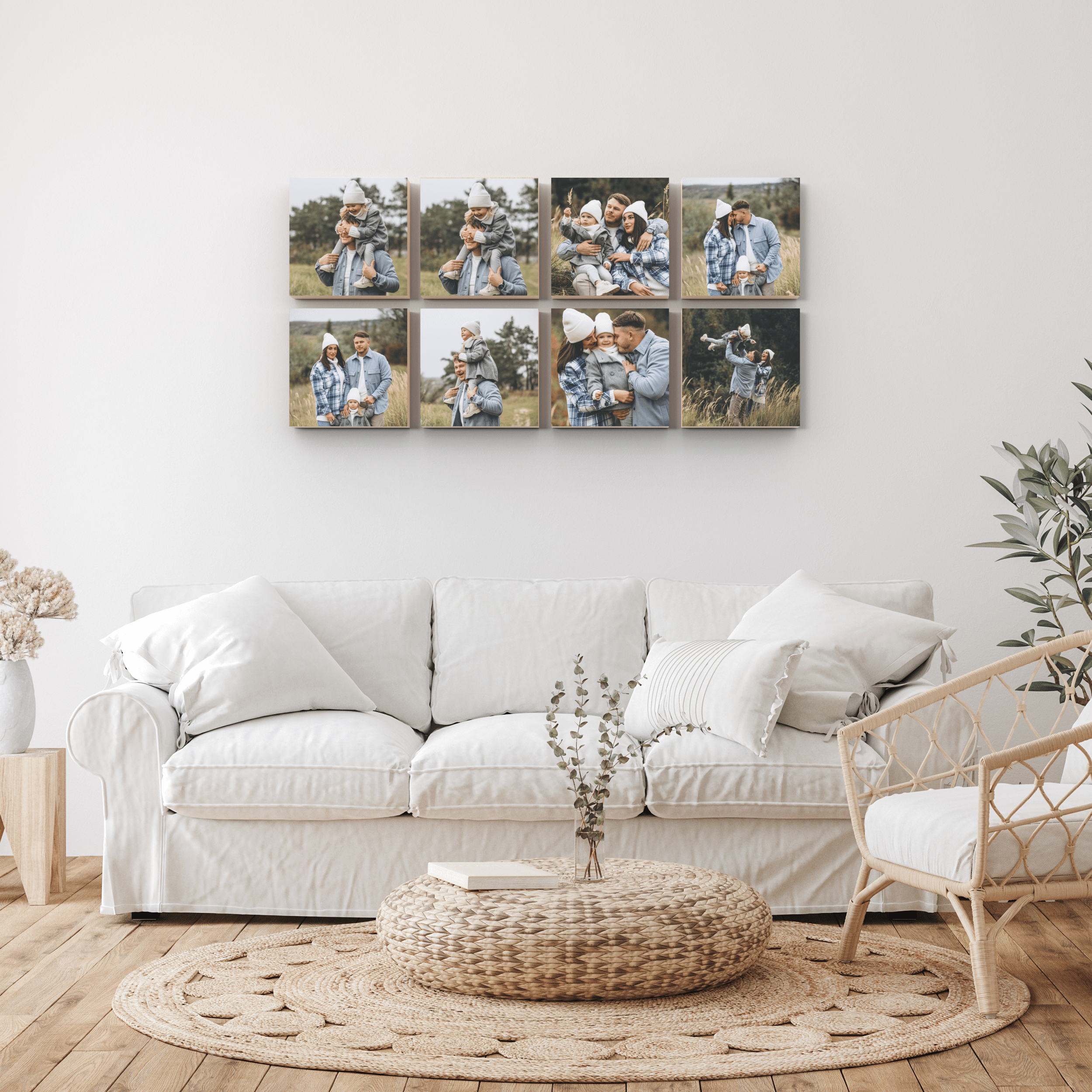 Pine Square – foto op hout – Memory Block NL