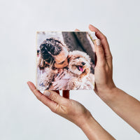 Pine Square – foto op hout – Memory Block NL