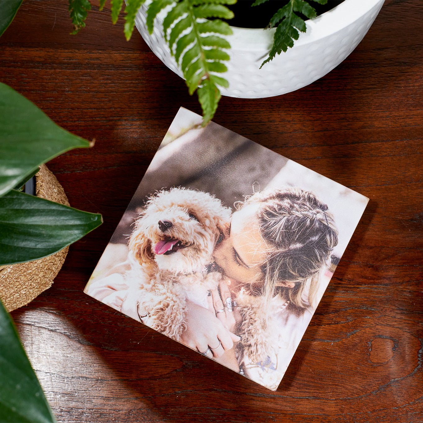 Pine Square – foto op hout – Memory Block NL