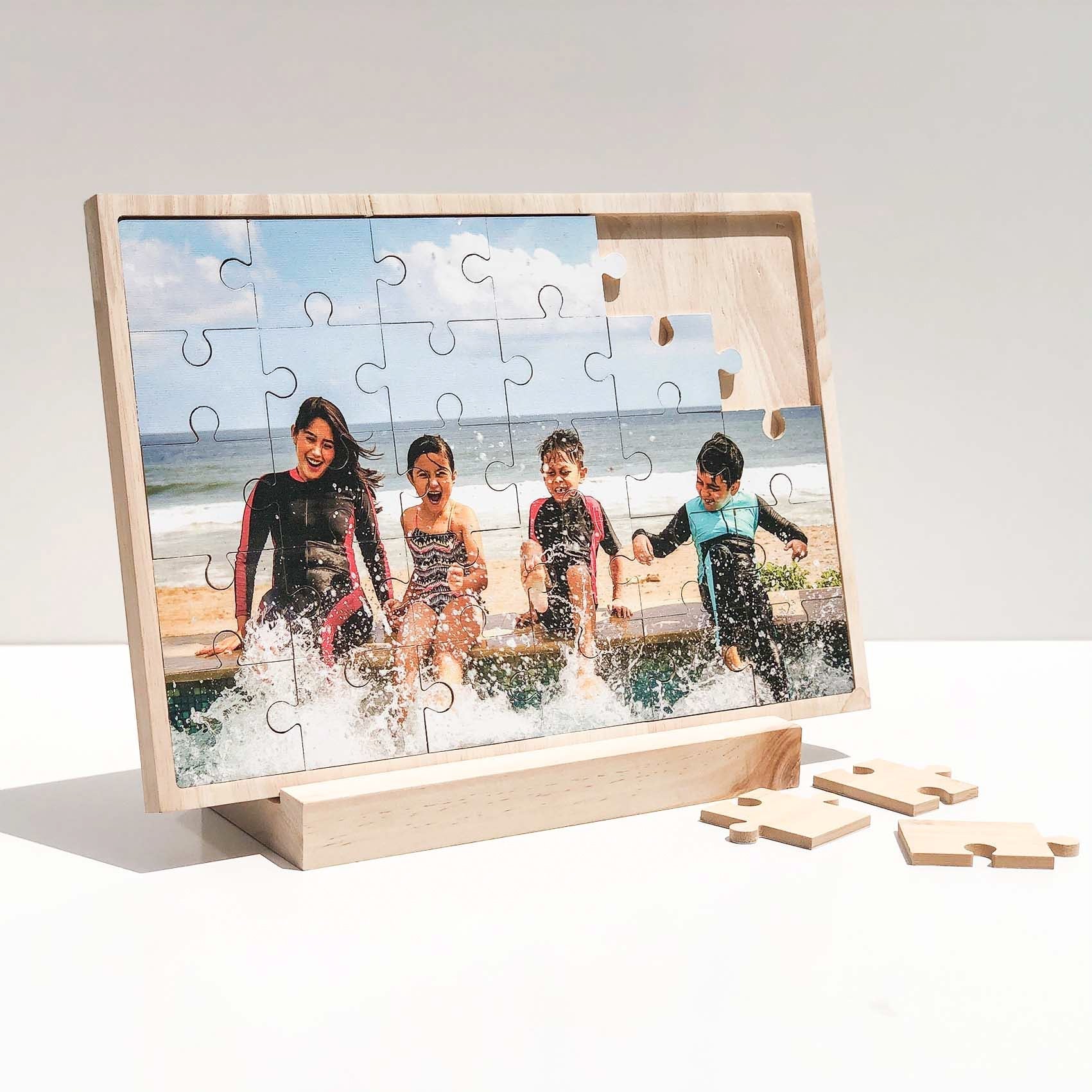 Rectangle Puzzle – foto op hout – Memory Block NL