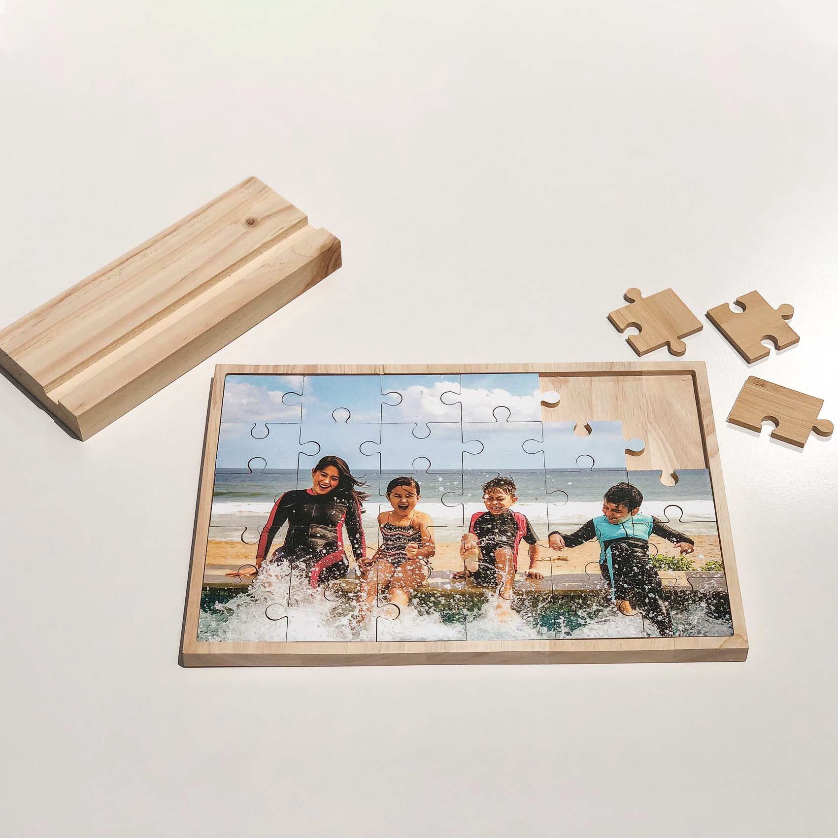 Rectangle Puzzle – foto op hout – Memory Block NL