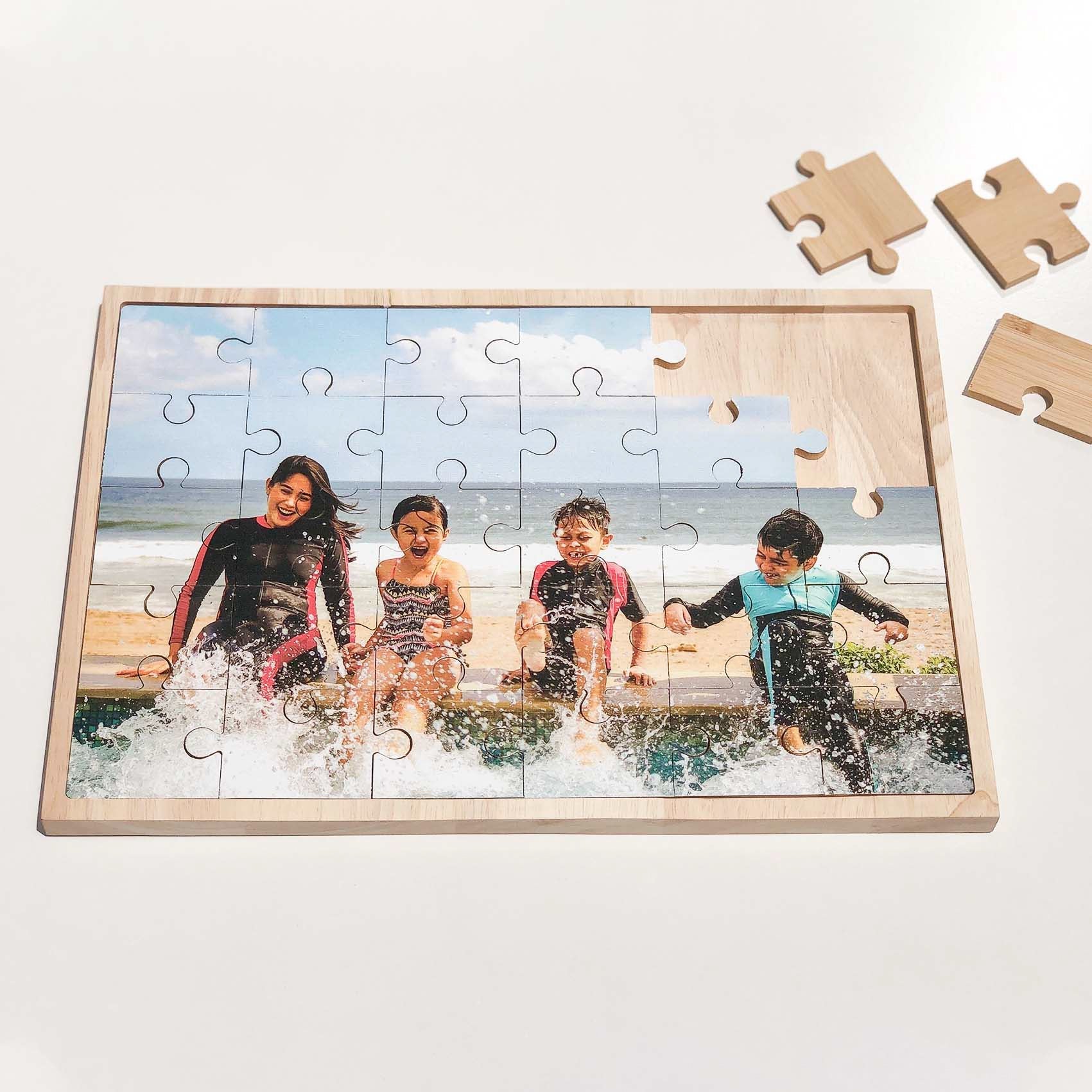 Rectangle Puzzle – foto op hout – Memory Block NL