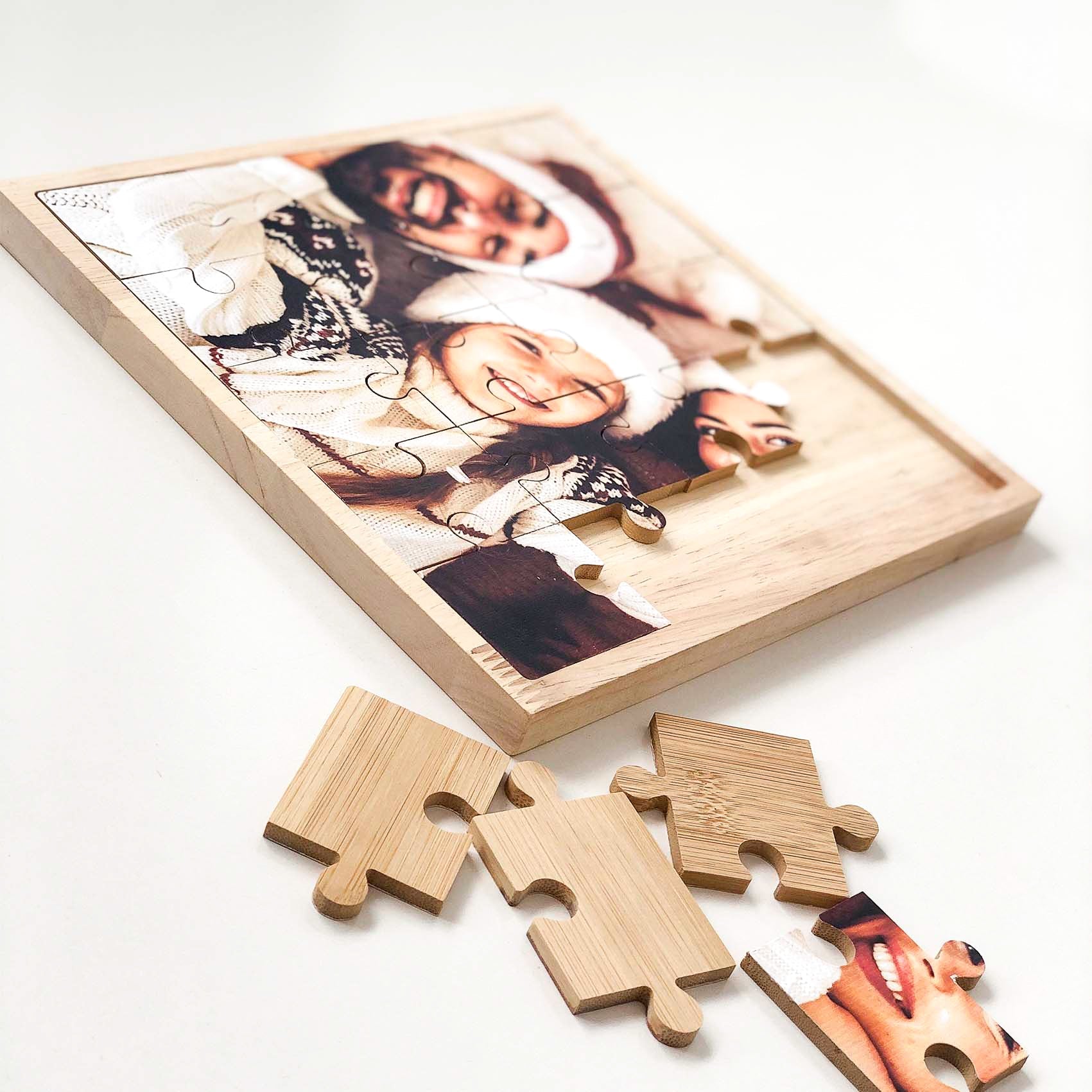 Square Puzzle – foto op hout – Memory Block NL