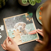 Square Puzzle – foto op hout – Memory Block NL