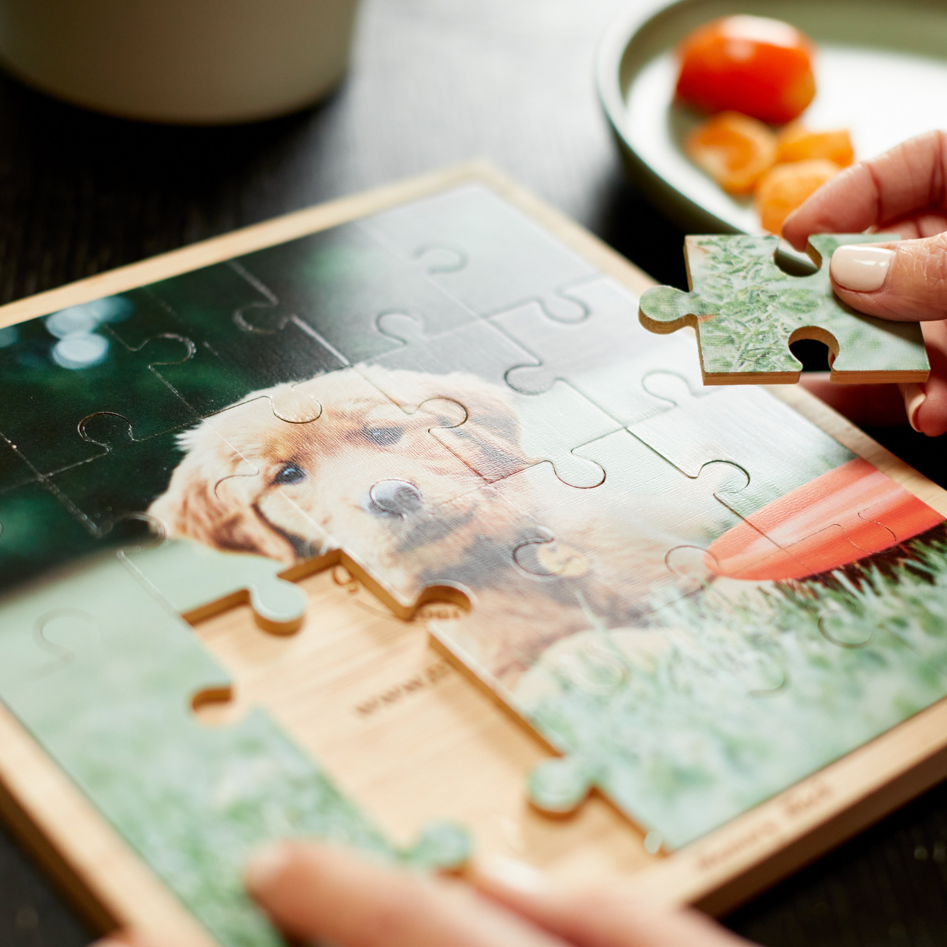 Square Puzzle – foto op hout – Memory Block NL