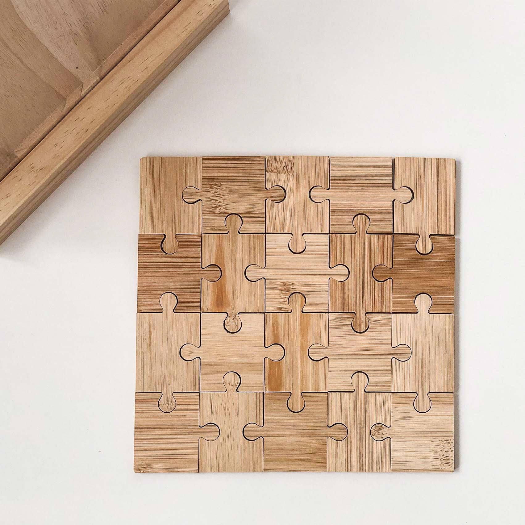 Square Puzzle – foto op hout – Memory Block NL