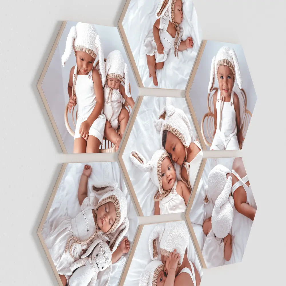 Sunflower Set of 7 – foto op hout – Memory Block NL