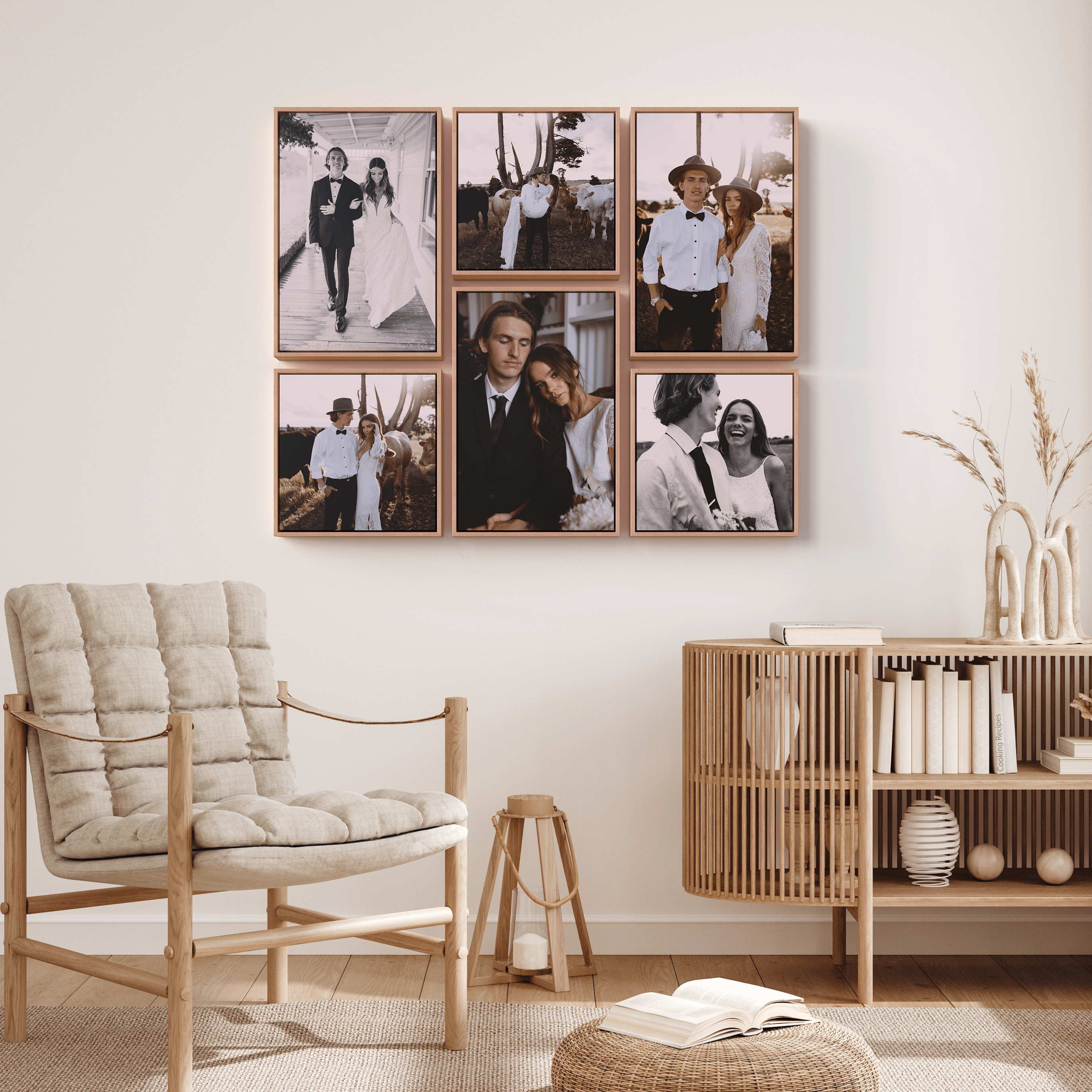 Walker Floating Frame set of 6 – foto op hout – Memory Block NL