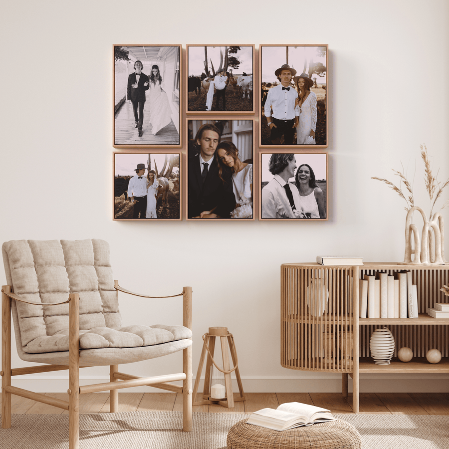 Walker Floating Frame set of 6 – foto op hout – Memory Block NL